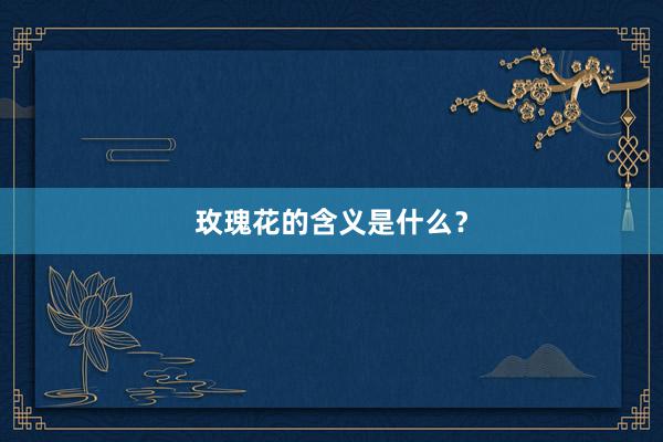 玫瑰花的含义是什么？